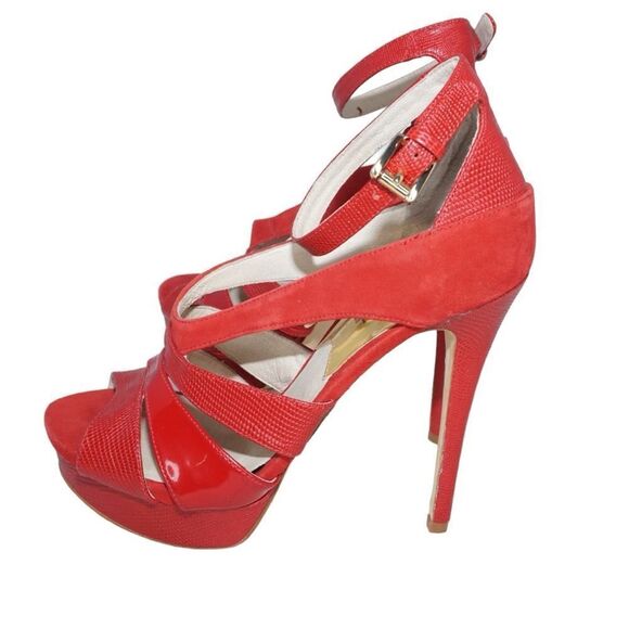 Michael Kors Red Suede Stiletto Pumps, Size 7 - Picture 4 of 11